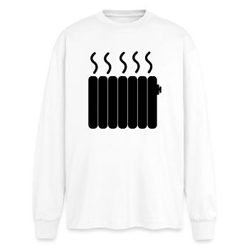 Central heating central heating - Oversized Long Sleeve T-Shirt - white - Front - AI Model Male 185 light (185cm)