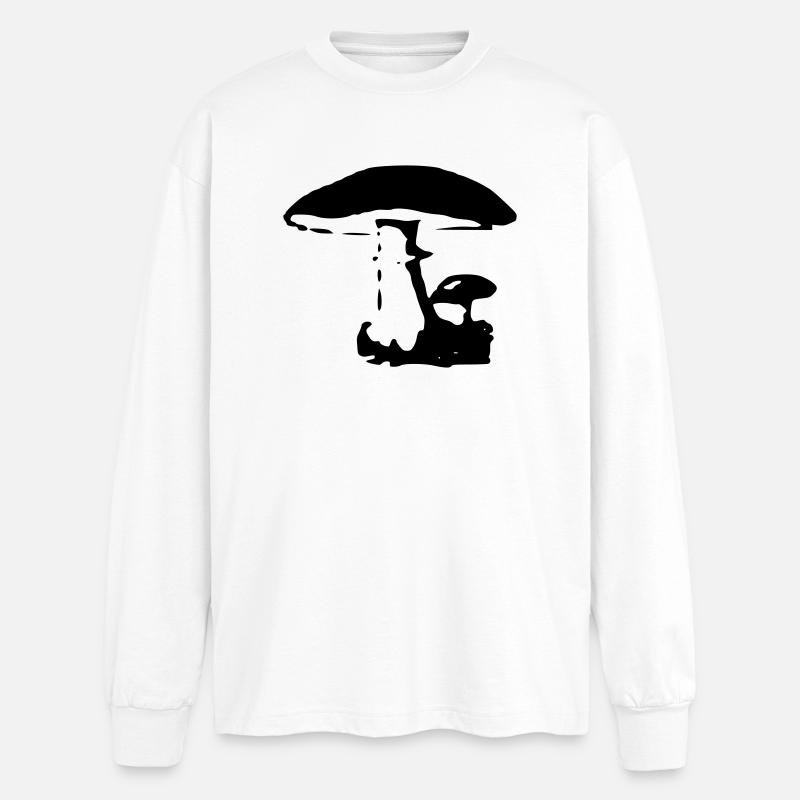 Champignon Sorcière Tube Chercheur de champignons - T-shirt manches longues oversize - blanc