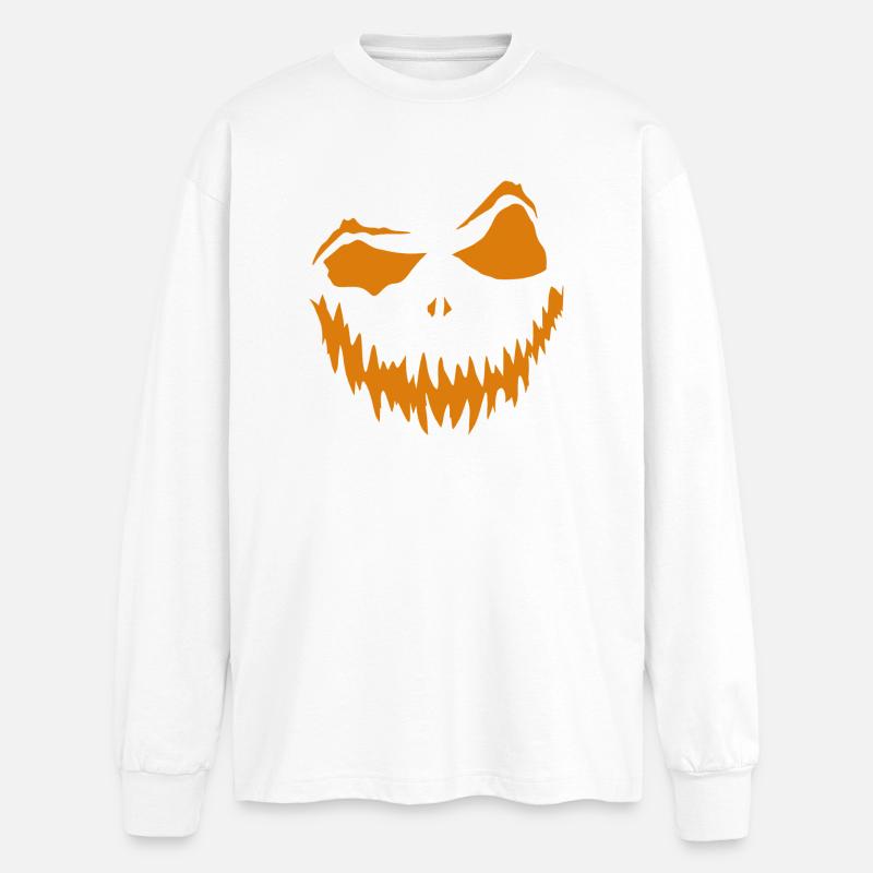 Kürbisfratze5 - Oversized Langarmshirt  - Weiß