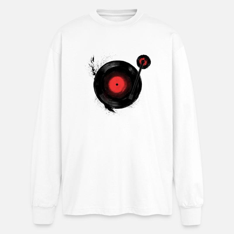 Rocking Vinyl - Oversized Langarmshirt  - Weiß