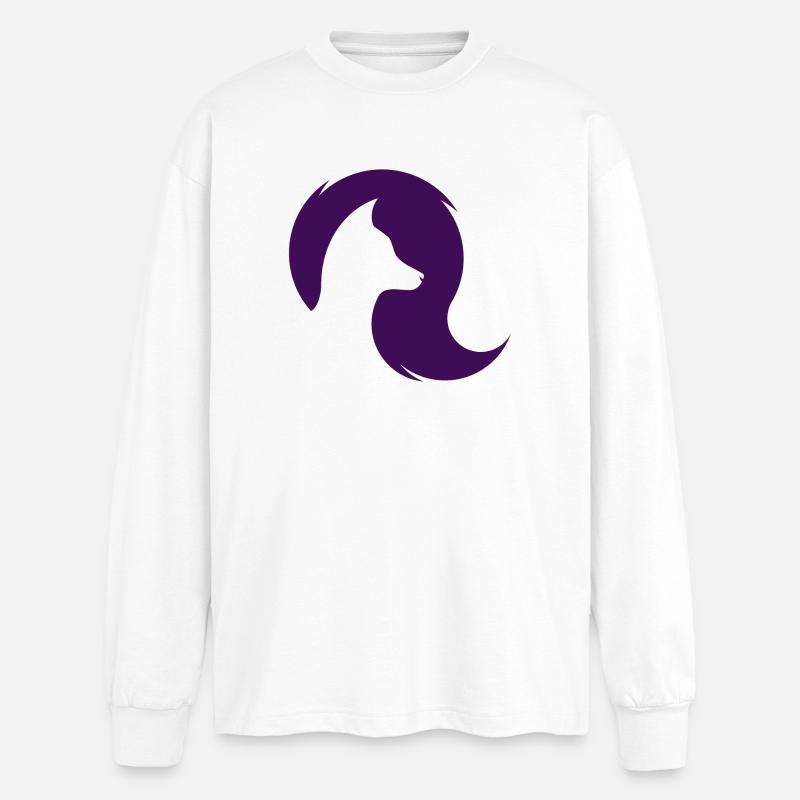Wolfssilhouette - Oversized Langarmshirt - Weiß