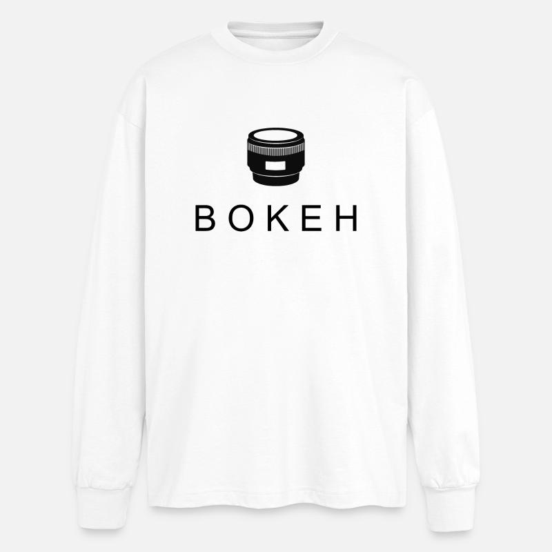 Fotografie Bokeh DSLR Spiegelreflex Kamera Blitz - Oversized Langarmshirt  - Weiß
