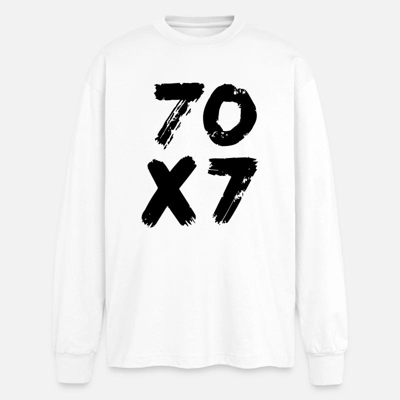 70x7: Pardon infini - Evangile de Matthieu - T-shirt manches longues oversize - blanc