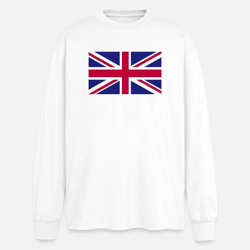Großbritanien National Flagge - Oversized Langarmshirt  - Weiß