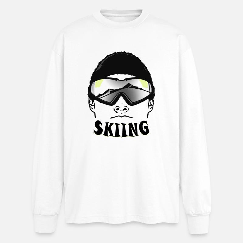 Alte Berg- und authentische Skibrillen - Oversized Langarmshirt - Weiß