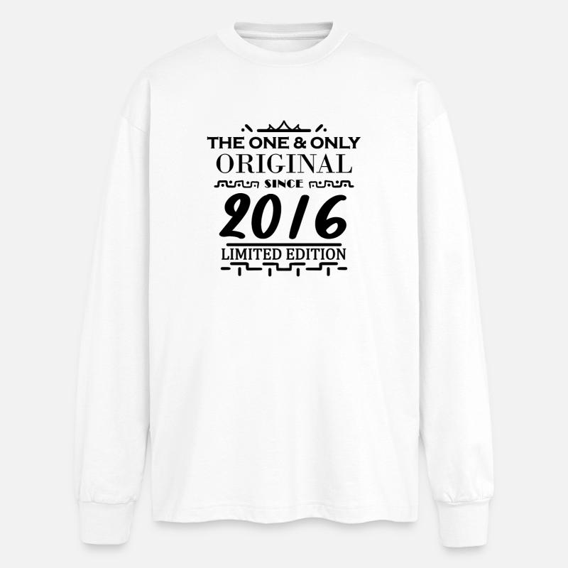 2016 - Année de construction 2016 - Millésime 2016 - T-shirt manches longues oversize - blanc