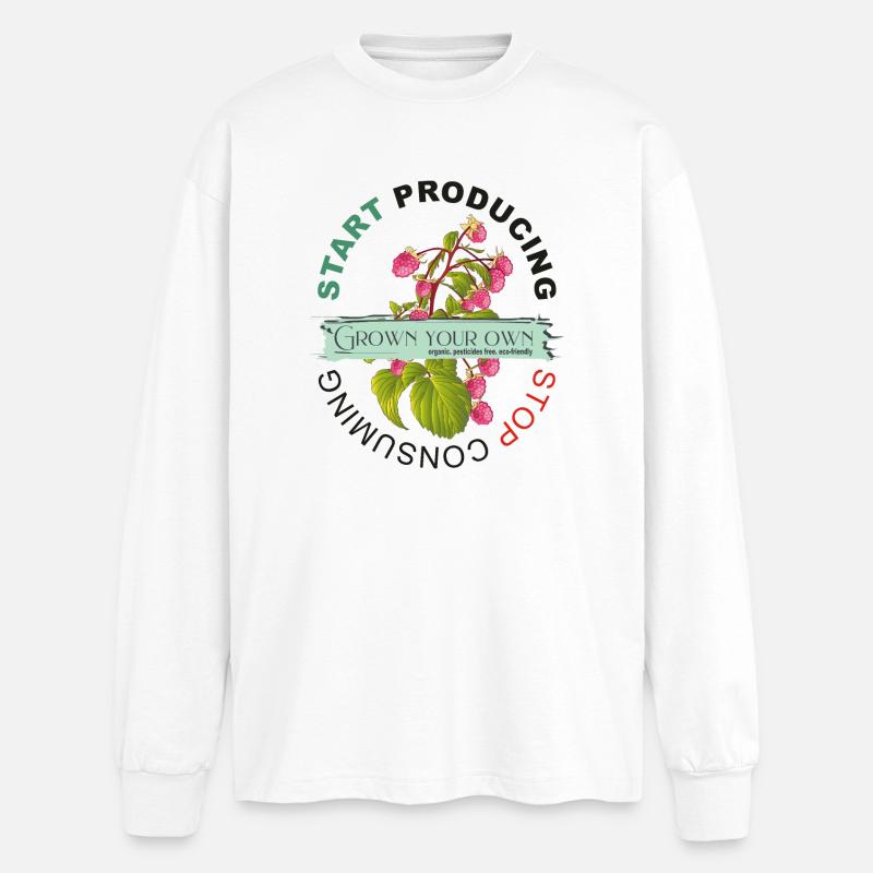START PRODUCING | STOP CONSUMING - Oversized Long Sleeve T-Shirt - white