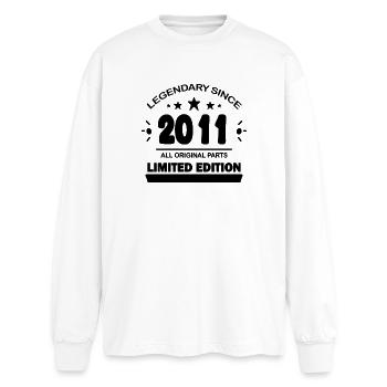 2011 - Oversized Long Sleeve T-Shirt - white - Front - AI Model Male 185 light (185cm)