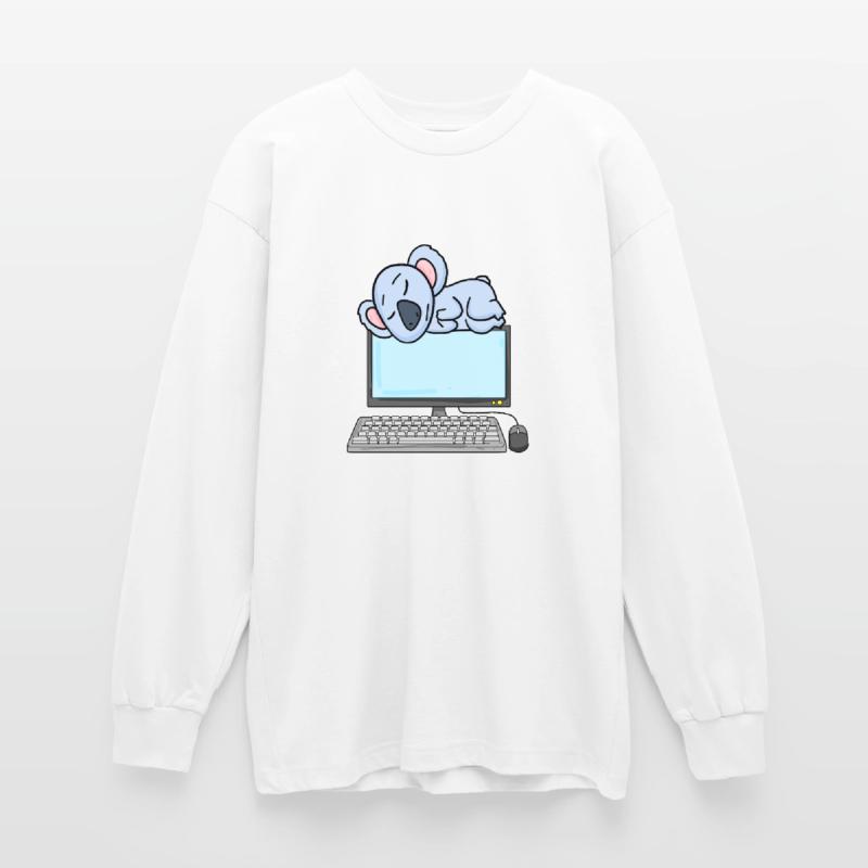 Koala Computer Nerd Programmierer Geschenk Oversized Langarmshirt 