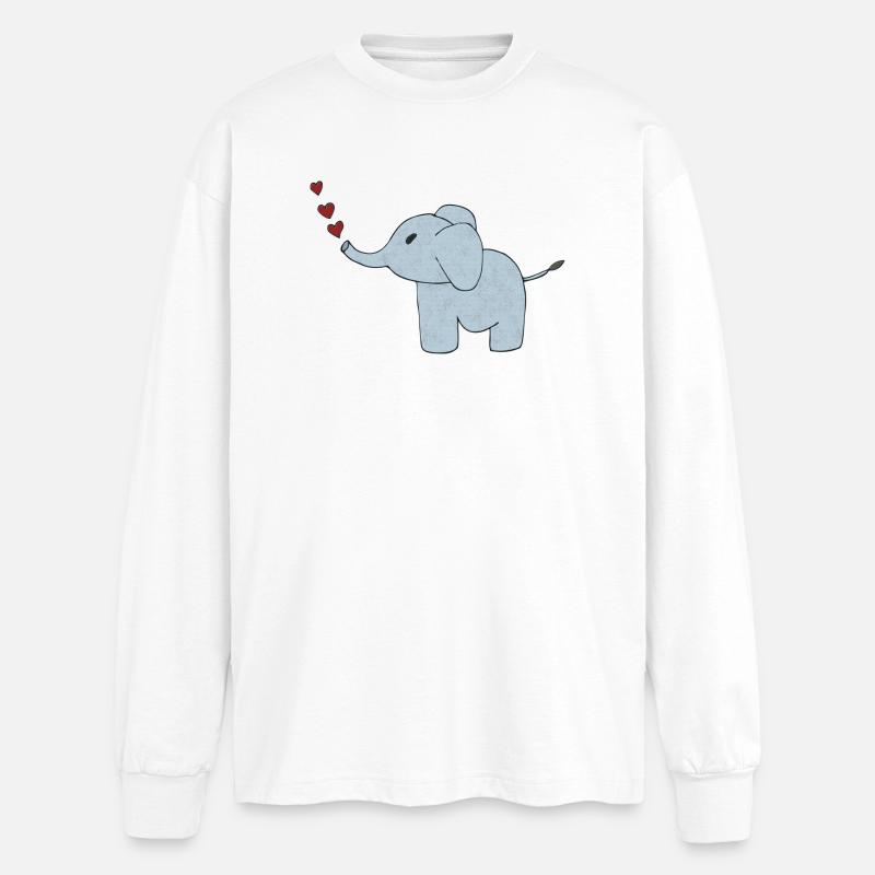 elefant elefantenhaut - Oversized Langarmshirt - Weiß