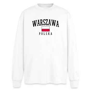 Varsovie - Warszawa - T-shirt manches longues oversize - blanc - Devant - AI Model Male 185 light (185cm)