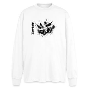 Drifter - Oversized Langarmshirt  - Weiß - Vorne - AI Model Male 185 light (185cm)