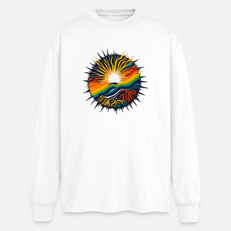 positive Energie - Oversized Langarmshirt  - Weiß