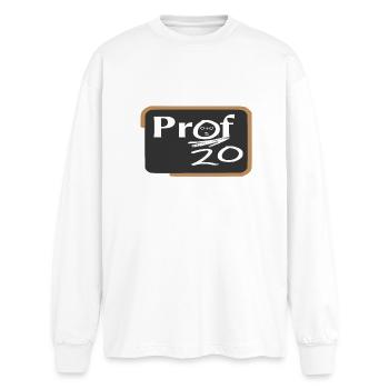 Lehrer - Oversized Langarmshirt  - Weiß - Vorne - AI Model Male 185 light (185cm)