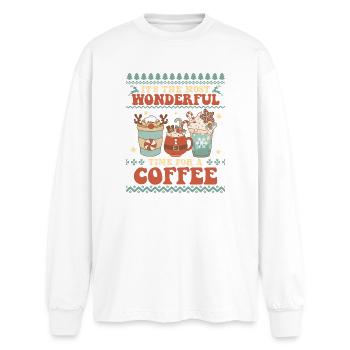 Hässlicher Weihnachtspullover - Oversized Langarmshirt  - Weiß - Vorne - AI Model Male 185 light (185cm)