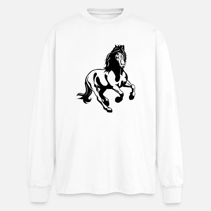 Friesenhengst 01 s - Oversized Langarmshirt - Weiß