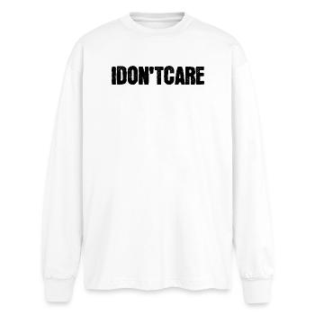 Je ne me soucie pas de la déclaration - T-shirt manches longues oversize - blanc - Devant - AI Model Male 185 light (185cm)