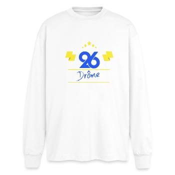 Drôme - Oversized Long Sleeve T-Shirt - white - Front - AI Model Male 185 light (185cm)
