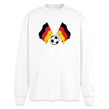 Drapeaux croisés football Allemagne - T-shirt manches longues oversize - blanc - Devant - AI Model Male 185 light (185cm)