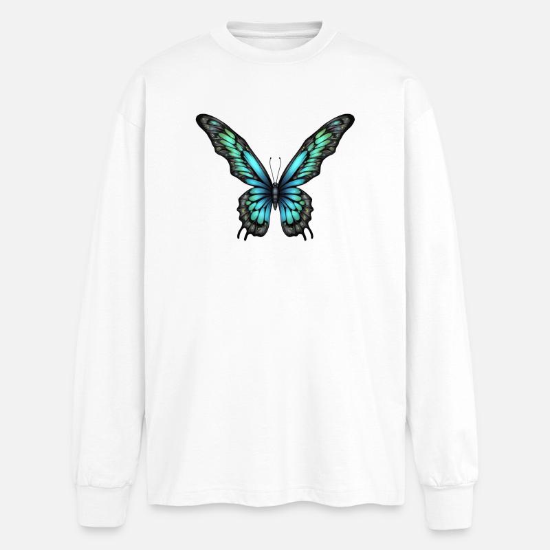 Glowing Butterfly Elf - Oversized Long Sleeve T-Shirt - white