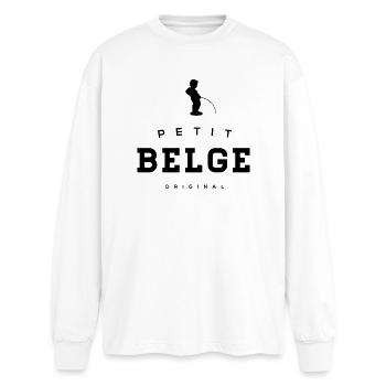 petit Belge manneke pis - Oversized Long Sleeve T-Shirt - white - Front - AI Model Male 185 light (185cm)