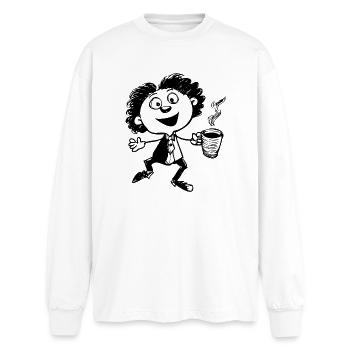 Coupe chaude - T-shirt manches longues oversize - blanc - Devant - AI Model Male 185 light (185cm)