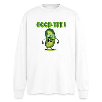 ADIEU AU REVOIR - CORNICHONS - T-shirt manches longues oversize - blanc - Devant - AI Model Male 185 light (185cm)