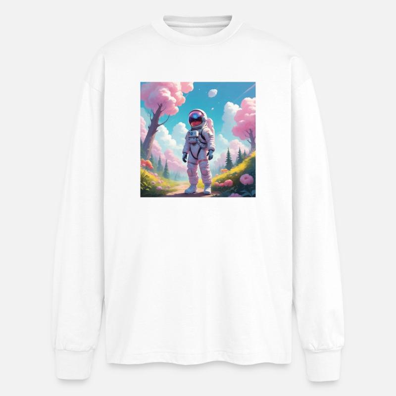 Spaceman - Oversized Long Sleeve T-Shirt - white