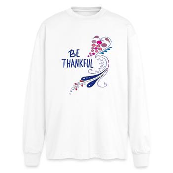 Soyez reconnaissant - T-shirt manches longues oversize - blanc - Devant - AI Model Male 185 light (185cm)