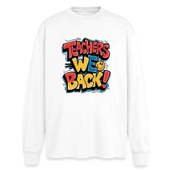 Loving return of teacher imprint - Oversized Long Sleeve T-Shirt - white - Front - AI Model Male 185 light (185cm)