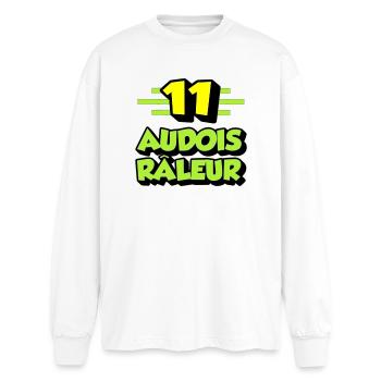 Audois râleur - T-shirt manches longues oversize - blanc - Devant - AI Model Male 185 light (185cm)