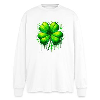 Four-leaf clover - Oversized Long Sleeve T-Shirt - white - Front - AI Model Male 185 light (185cm)