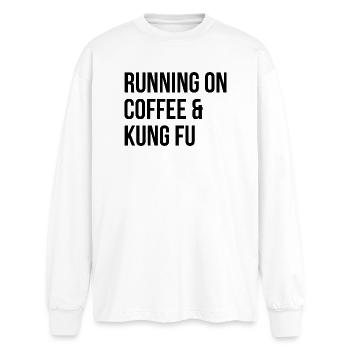 Kung Fu - Oversized Long Sleeve T-Shirt - white - Front - AI Model Male 185 light (185cm)
