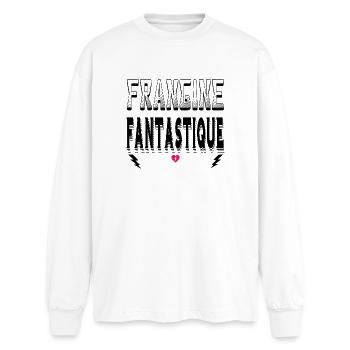 Frangine Fantastique - T-shirt manches longues oversize - blanc - Devant - AI Model Male 185 light (185cm)