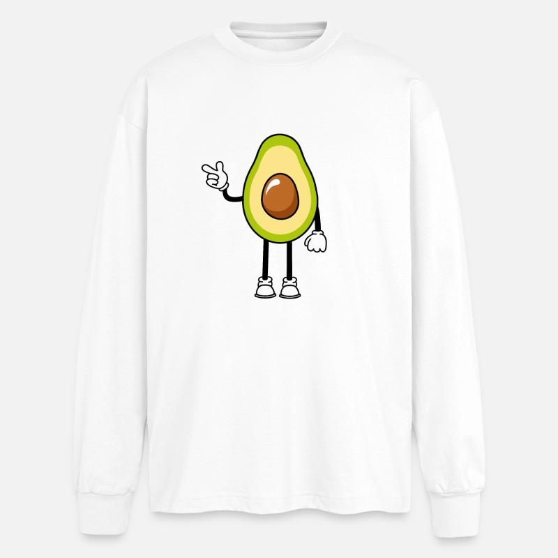 Avocado - Oversized Long Sleeve T-Shirt - white
