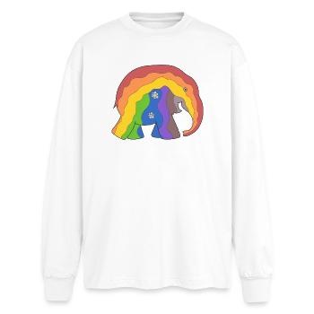 Elephant - Oversized Long Sleeve T-Shirt - white - Front - AI Model Male 185 light (185cm)