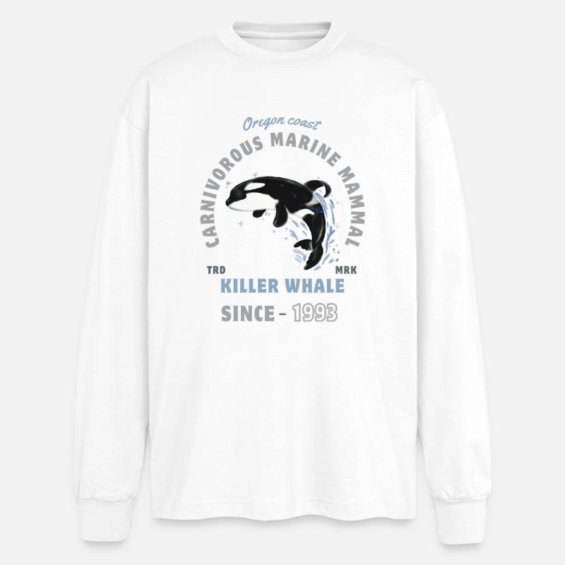 Orca Tier Meeressäuger - Schwertwal - Oversized Langarmshirt - Weiß