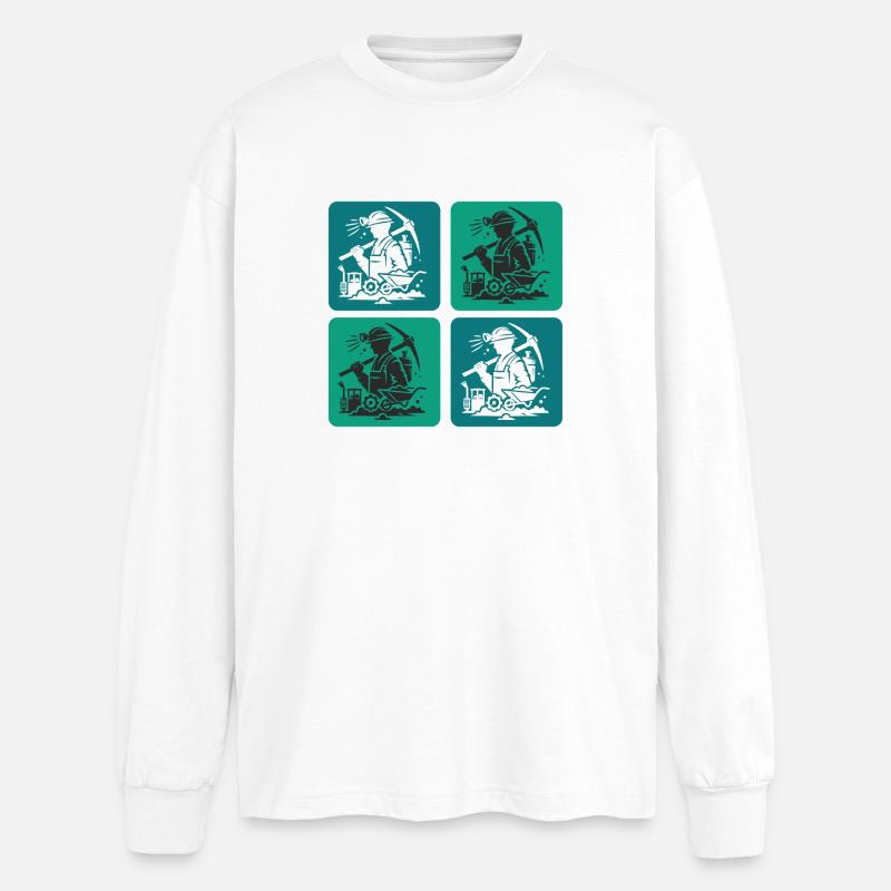 Conception minière - T-shirt manches longues oversize - blanc
