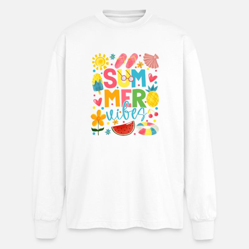 Summer Sparkle - Oversized Long Sleeve T-Shirt - white