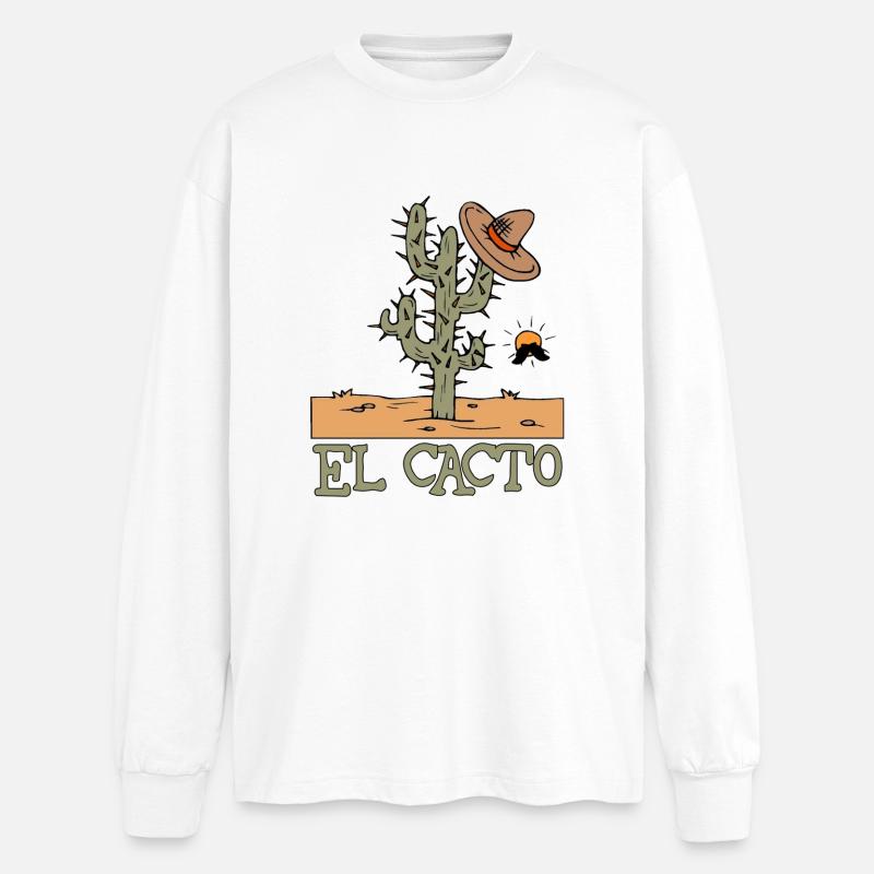 El Cacto 1 - Oversized Long Sleeve T-Shirt - white