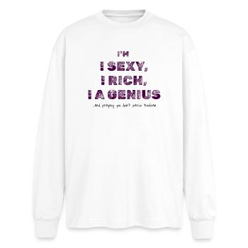 Boolean Logic Joke – Programmer Humor Tee - Oversized Long Sleeve T-Shirt - white - Front - AI Model Male 185 light (185cm)