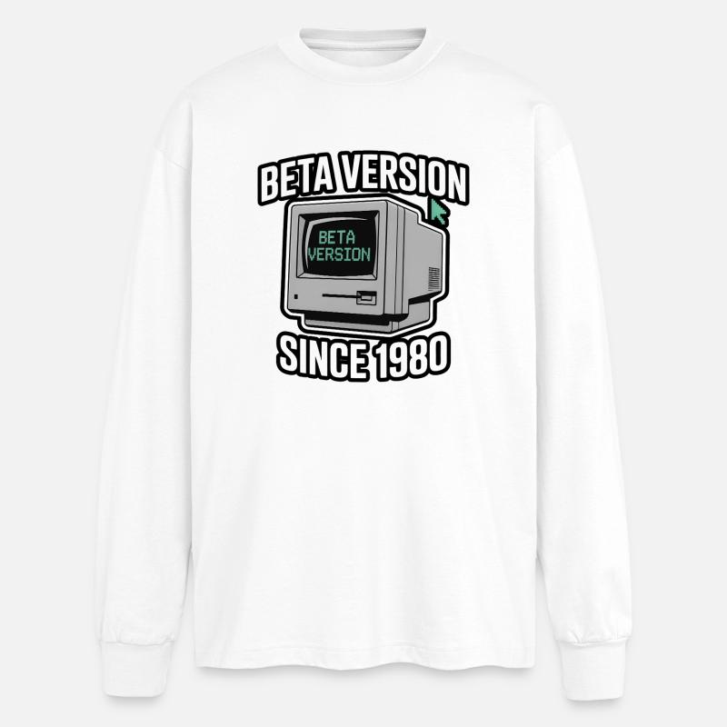 Retro Computer Beta Version Design - Oversized Langarmshirt  - Weiß