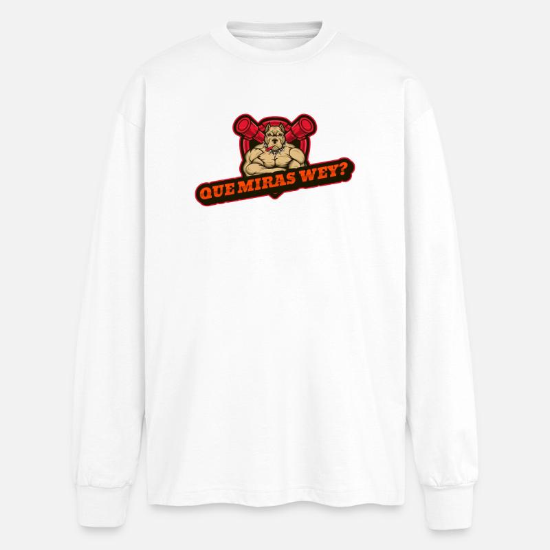 QUE_MIRAS_WEY - Oversized Long Sleeve T-Shirt - white