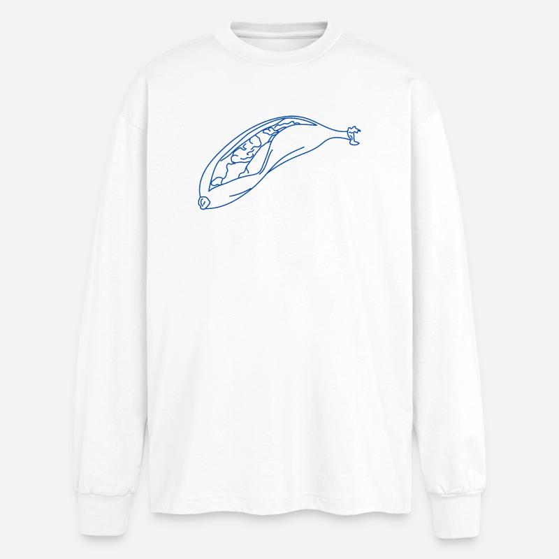 Schokoladenbanane - Oversized Langarmshirt  - Weiß