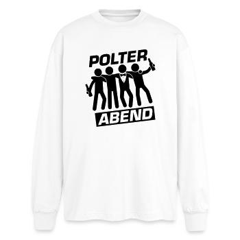 Polterabend Crew Polterhochzeit - Oversized Langarmshirt  - Weiß - Vorne - AI Model Male 185 light (185cm)