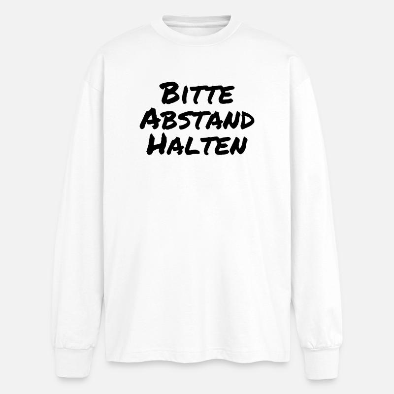 Bitte Abstand halten - Oversized Langarmshirt  - Weiß