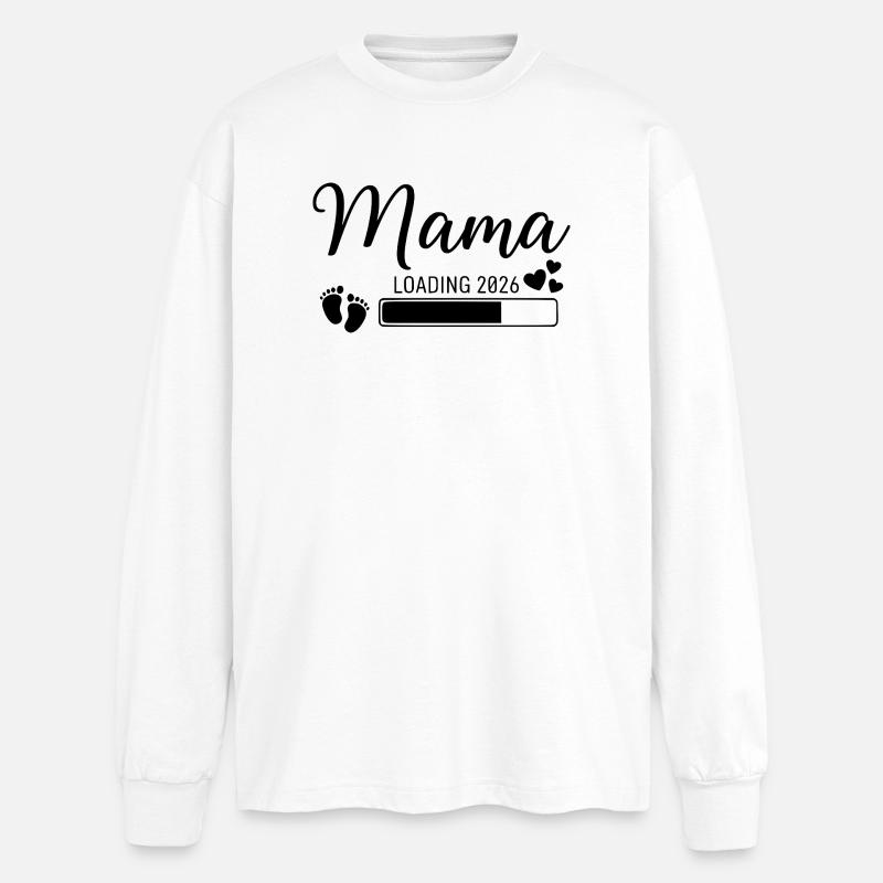 Mama Loading 2026 - Oversized Long Sleeve T-Shirt - white