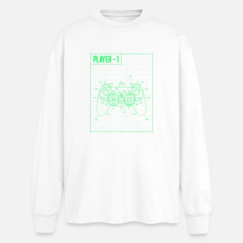 Player1 Blueprint Controller Neon - Oversized Langarmshirt - Weiß