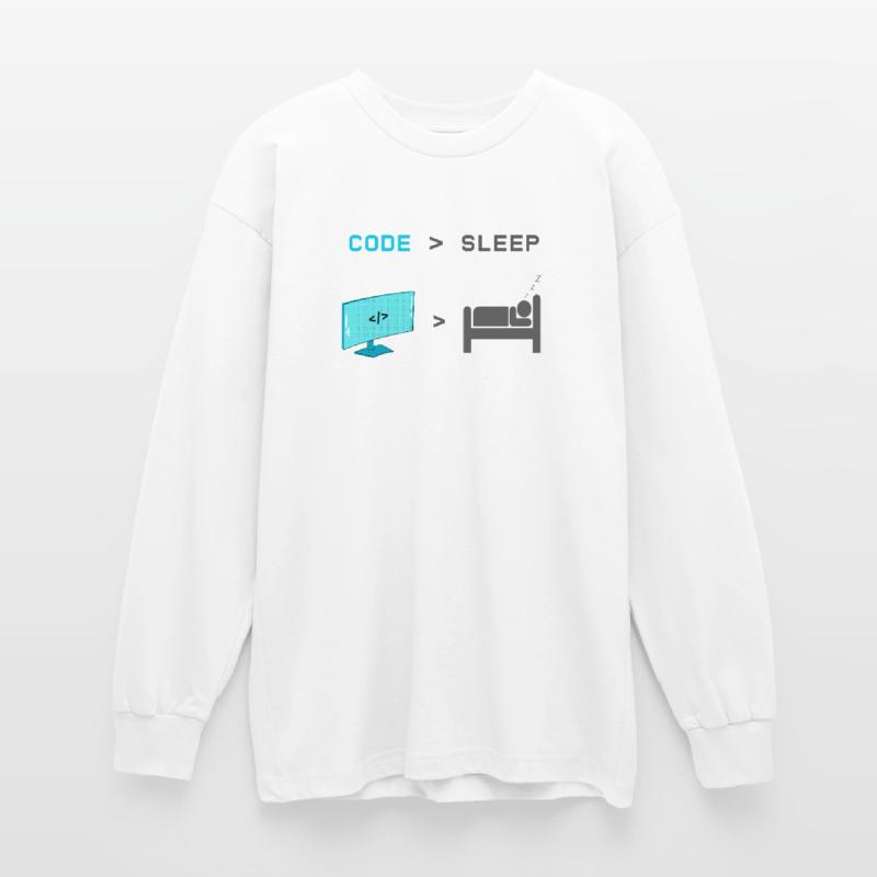 Code vs Sleep: Coder in Sleep Mode Oversized Long Sleeve T-Shirt