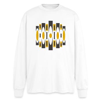 Psychedelisches Muster von Cean - Oversized Langarmshirt  - Weiß - Vorne - AI Model Male 185 light (185cm)